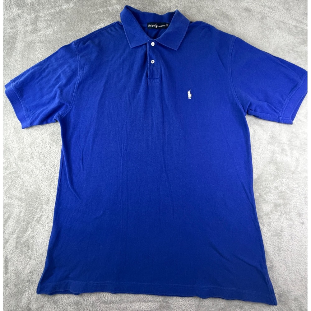 Ralph Lauren Polo Shirt Mens 3X Blue Short Sleeve Pony Logo Pique Cotton